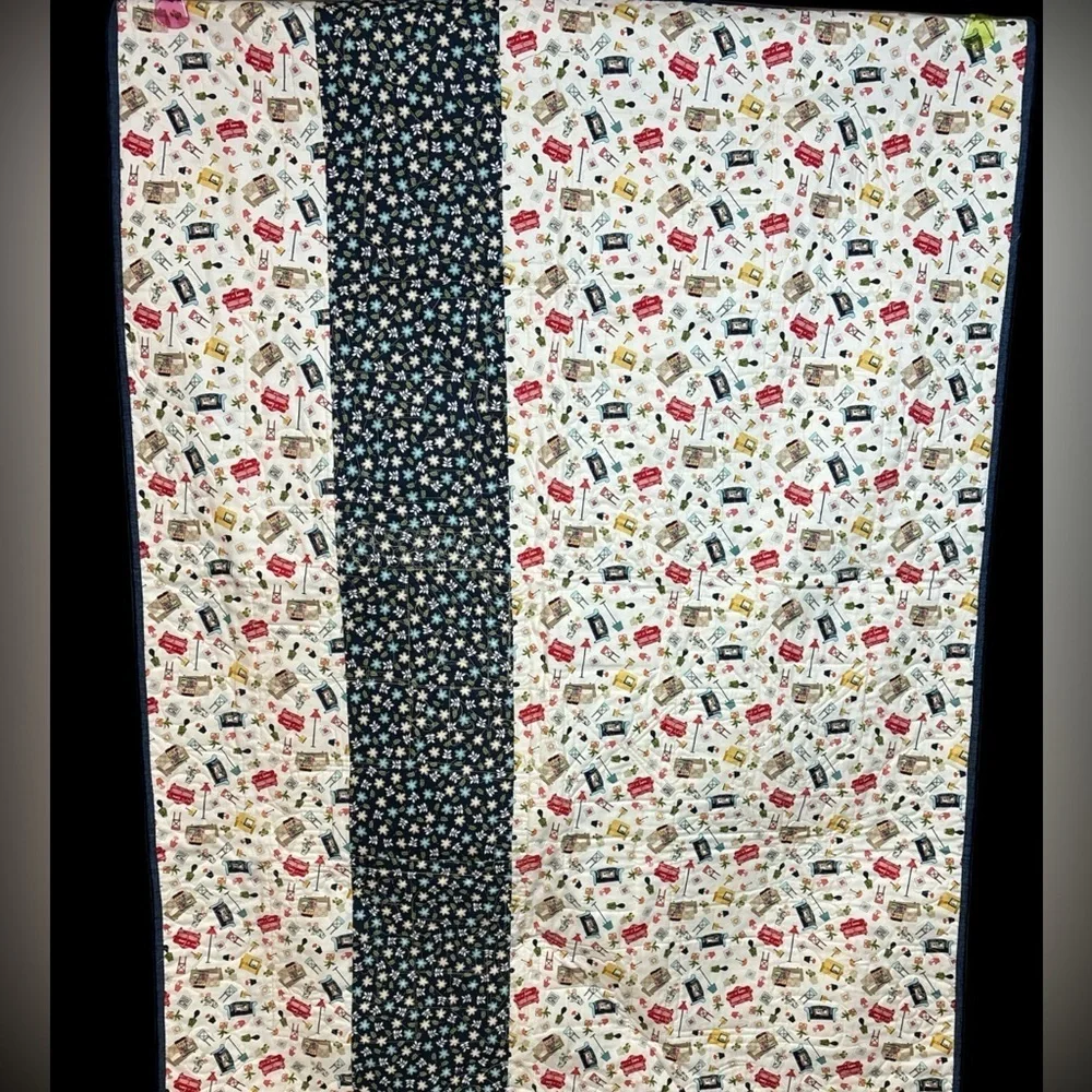 NEW HANDMADE QUILT 42”x58” WITH 3D DETAILS VERY HOMEY BEAUTIFUL WALL HANGING